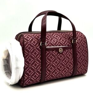 Michael Kors Medium Travel Duffle Satchel Bag Ox Blood Multi